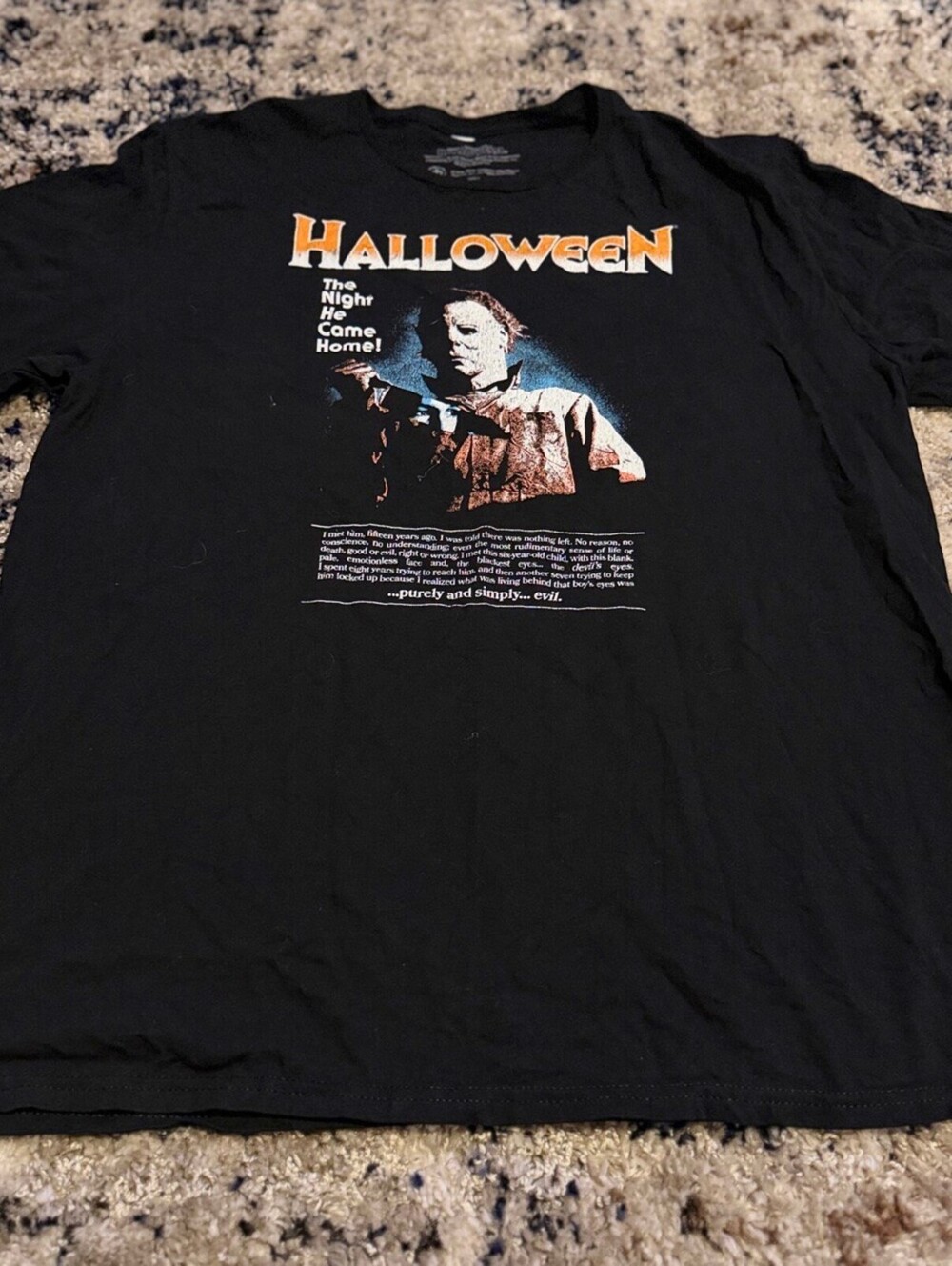 Halloween Michael Myers Black T-Shirt Size XL The Night He Came Home Tee